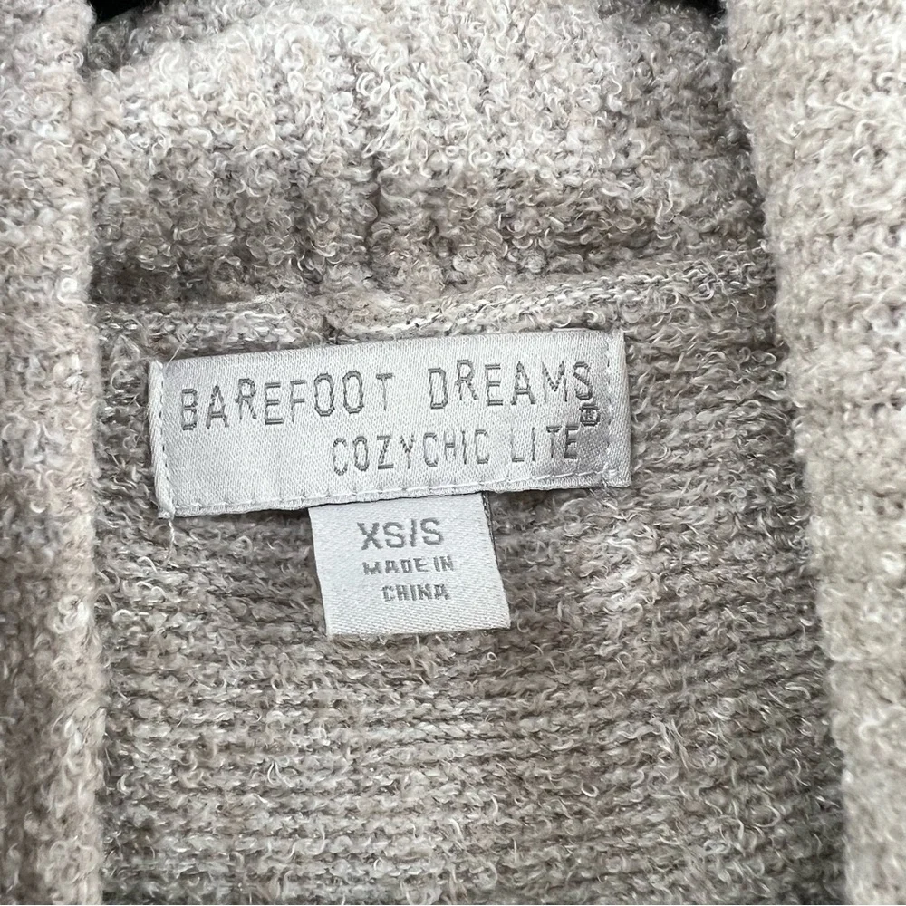 Barefoot Dreams CozyChic Lite Circle Cardigan XS/S Taupe Soft Open Front